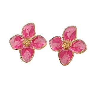 Brand New Pink Flowers Stud Earrings